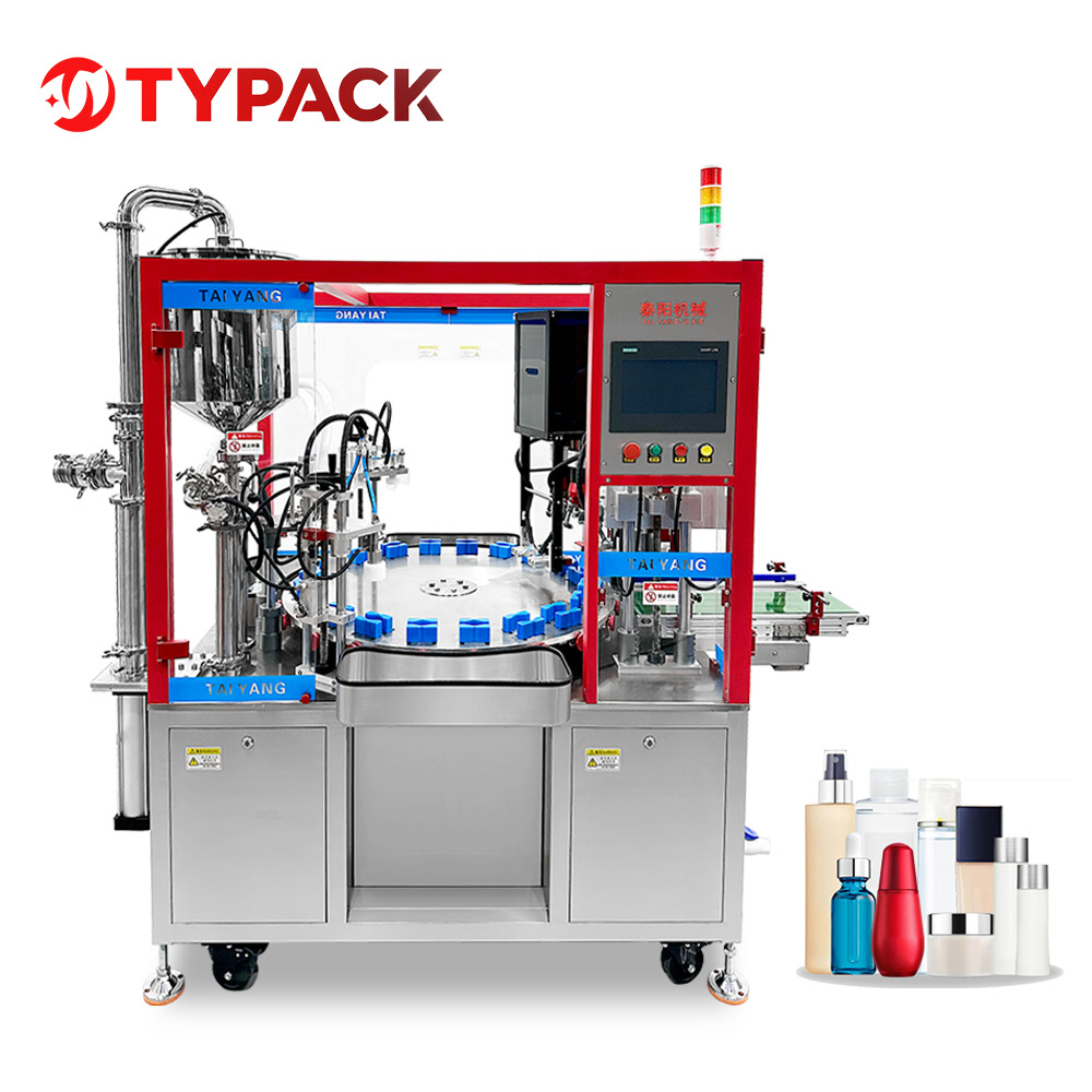 Lotion crème draaitafel vul- en afdekmachine